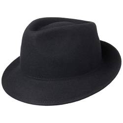 Lipodo Trilby Hut aus Wollfilz Damen/Herren - Filzhut Herrenhut Made in Italy - Italienischer Wollhut Herbst/Winter - Wollfilzhut dunkelblau M (56-57 cm) von Lipodo