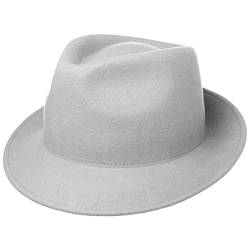 Lipodo Trilby Hut aus Wollfilz Damen/Herren - Filzhut Herrenhut Made in Italy - Italienischer Wollhut Herbst/Winter - Wollfilzhut hellgrau S (54-55 cm) von Lipodo