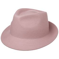 Lipodo Trilby Hut aus Wollfilz Damen/Herren - Filzhut Herrenhut Made in Italy - Italienischer Wollhut Herbst/Winter - Wollfilzhut rosa L (58-59 cm) von Lipodo