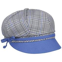 Lipodo Velamie Check Ballonmütze Baker-Boy-Mütze Damencap Karocap Damen - Made in Italy mit Schirm, Schirm Frühling-Sommer - One Size grau-blau von Lipodo