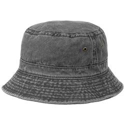 Lipodo Washed Bucket Fischerhut Stoffhut Baumwollhut Sonnenhut Anglerhut Damen/Herren - Frühling-Sommer - L (59-60 cm) schwarz von Lipodo