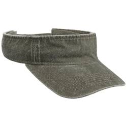 Lipodo Washed Cotton Visor Baumwollvisor Sonnenvisor Damen/Herren - mit Schirm Frühling-Sommer - One Size Oliv von Lipodo