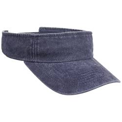 Lipodo Washed Cotton Visor Baumwollvisor Sonnenvisor Damen/Herren - mit Schirm Frühling-Sommer - One Size dunkelblau von Lipodo