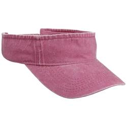 Lipodo Washed Cotton Visor Baumwollvisor Sonnenvisor Damen/Herren - mit Schirm Frühling-Sommer - One Size pink von Lipodo