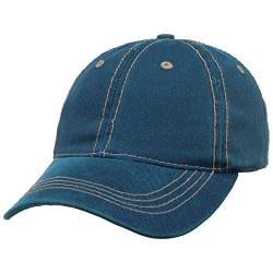 Lipodo Washed Denim Basecap für Damen und Herren - Baseballcap für alle Jahreszeiten - Atmungsaktive Freizeitkappe - Sportliche Cap im Denim-Look - Größenverstellbare Baseballmütze Petrol One Size von Lipodo