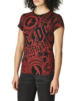 Liquid Blue Damen Ac/DC Mädchen Got Rhythm All Over Print Graphic Tee T-Shirt, Schwarz, Groß von Liquid Blue