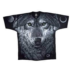 Liquid Blue Unisex-Erwachsene Arctic Wolf All Over Print Short Sleeve T-Shirt, schwarz, Medium von Liquid Blue