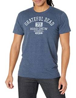 Liquid Blue Unisex-Erwachsene Grateful Dead Road Crew 1977 Cornell Short Sleeve T-Shirt, Blau meliert, Medium von Liquid Blue