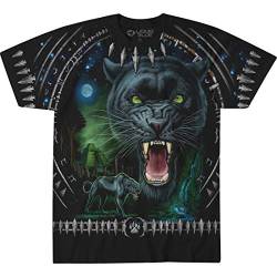 Liquid Blue Unisex-Erwachsene Tribal Panther All Over Print Short Sleeve T-Shirt, schwarz, X-Large von Liquid Blue