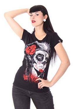 Liquor Brand Damen T-Shirt Dead Girl Tattoo, Größe:XL, Farbe:Schwarz von Liquor Brand
