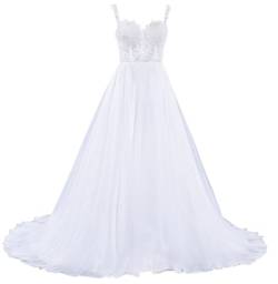 LisQLen Brautkleid Hochzeitskleid Weiß Modell W152 A-Linie Stickerei Tüll DE Größe 40 von LisQLen