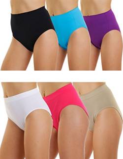 LisaModa Damen Taillenslips 6er Pack Seamless Mehrfarbig Bunt M-L von LisaModa