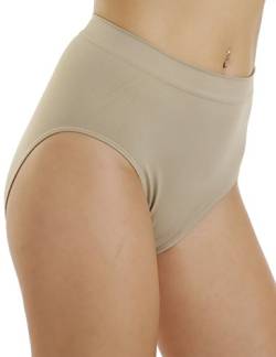 LisaModa Damen Taillenslips 6er Pack Seamless Stretch Uni (L-XL, Beige) von LisaModa