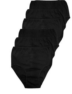 LisaModa Damen Taillenslips 6er Pack Stretch Baumwolle Slip 44/46 Schwarz von LisaModa