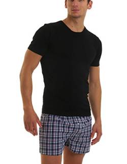 LisaModa Herren Feinripp Unterhemd mit Arm 4er Pack Baumwolle 2XL (8) Schwarz/Grau von LisaModa