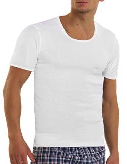 LisaModa Herren Feinripp Unterhemd mit Arm 4er Pack Baumwolle 3XL (9) Weiß von LisaModa