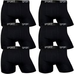 LisaModa Herren Retroshorts 6er Pack Sport Stretch Baumwolle Boxershorts Schwarz Größe XL 7 von LisaModa