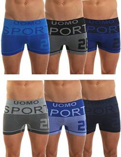 LisaModa Herren Retroshorts 6er Pack Uomo Seamless Boxershorts L/XL (6/7) von LisaModa