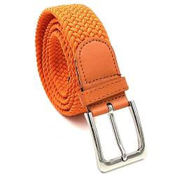 LisaModa Herren Stretch Flechtgürtel LM1000 Bundmaß 100-125 Orange 051 von LisaModa