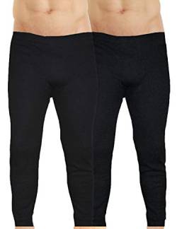 LisaModa Herren Thermounterhose 2er Pack Winter Leggings (L, Schwarz) von LisaModa