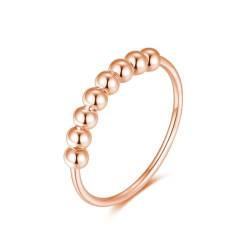 925 Sterling Silber Angst Spinning Ring mit Perlen I Anti-Stress Dekompression Angstring zum Drehen Stressabbau für Damen, Frauen und Mädchen (Rosegold, 48) von Lisandra Scott