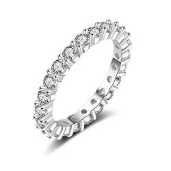 Eternity Ring Deluxe aus 925 Sterling Silber mit Zirkonia Kristallen Damenring in Silber, Gold und Rosegold für Damen und Frauen mit Steinen (Silber 50) von Lisandra Scott