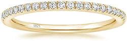 Lisandra Scott Eternity Ring 925 Sterlingsilber mit Zirkonia Kristall Damenring in Silber, Rosegold und Gold für Damen mit Stein und Schmal (Gold, 47) von Lisandra Scott