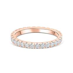 Lisandra Scott Eternity Ring Treasure 925 Sterlingsilber mit Zirkonia Kristall Damenring in Silber, Rosegold und Gold für Damen, Frauen mit Funkelnden Steinen Breit (48, Rose) von Lisandra Scott