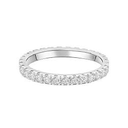 Lisandra Scott Eternity Ring Treasure 925 Sterlingsilber mit Zirkonia Kristall Damenring in Silber, Rosegold und Gold für Damen, Frauen mit Funkelnden Steinen Breit (48, Silber) von Lisandra Scott