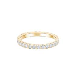 Lisandra Scott Eternity Ring Treasure 925 Sterlingsilber mit Zirkonia Kristall Damenring in Silber, Rosegold und Gold für Damen, Frauen mit Funkelnden Steinen Breit (50, Gold) von Lisandra Scott