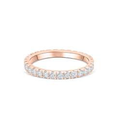 Lisandra Scott Eternity Ring Treasure 925 Sterlingsilber mit Zirkonia Kristall Damenring in Silber, Rosegold und Gold für Damen, Frauen mit Funkelnden Steinen Breit (50, Rose) von Lisandra Scott