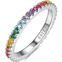 Lisandra Scott Silberring Eternity Ring 925 Silber »Bunte Zirkonia Steine« Regenbogen Rainbow von Lisandra Scott