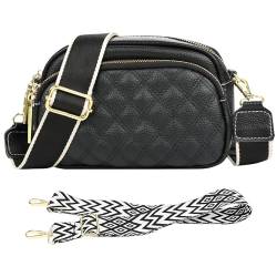 Lishang Crossbody Bag Damen Breiter Gurt Leder Umhängetasche Brusttasche Damen Handtasche Moderne Taschen mit 2 Breitem Schultergurt Abnehmbar für Jeden Anlass von Lishang