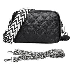 Lishang Crossbody Bag Damen Breiter Gurt Leder Umhängetasche Brusttasche Damen Handtasche Moderne Taschen mit 2 Breitem Schultergurt Abnehmbar für Jeden Anlass von Lishang