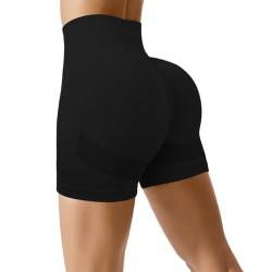 Lishang Sport Shorts Damen Sporthose Kurze Hose High Waist Scrunch Butt Leggings Push Up Gym Shorts Blickdicht Booty Sporthose Seamless für Laufhose Radlerhose Yoga Fitness Sportleggings von Lishang