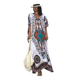 Lishengping Kaftan Strand Cover Up Boho Kleid Hippie Beachwear Frauen afrikanisches Plus langes Kleid Gr. One Size, Stil 1 von Lishengping