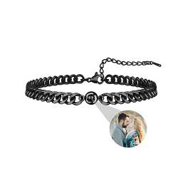 Liskanap Foto Armband Personalisierte Rund Projektion Armband mit Eigenen Bild im Stein Benutzerdefinierte Lupe Foto Armb?nder Versteckte Fotoarmband für Damen Herren Paar Silber Rose Gold Schwarz von Liskanap