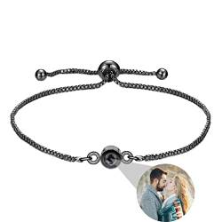 Personalisierte Foto Armband Rund Projektion Armband mit Erinnerung Bild im Stein Ich Liebe Dich Armband 100 Sprachen für Damen Freunde Mutter Weihnachten Denkmal Geschenk Silber Rose Gold Schwarz von Liskanap