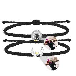 Sonne und Mond Projektionsarmband mit Foto Ich Liebe Dich Armband 100 Sprachen Magnet Passendes Paar-Armband Personalisiert für Herren Damen Freundschaft Projektion Armband für Beste Freunde von Liskanap