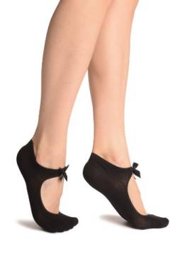 LissKiss Black Cotton With Around The Ankle Strap Footies - Schwarz Socken Einheitsgroesse (37-42) von LissKiss