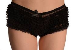 LissKiss Black Multi Layers Women Frilly Ruffle Lace Panty Shorts - Schwarz Shorts von LissKiss