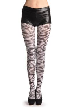 LissKiss Black & White Zebra - Weiß Strumpfhose Einheitsgroesse (34-40) von LissKiss