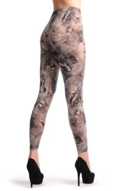 LissKiss Disco Dance Joy - Grau Blickdicht Leggings (Strumpfhose Ohne Fuß) Einheitsgroesse (34-42) von LissKiss