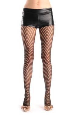 LissKiss Mesh With Zig Zag Holes Fishnet - Schwarz Blickdicht Netzstrumpfhose Einheitsgroesse (34-42) von LissKiss