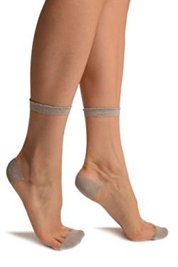 LissKiss Silver Lurex Top & Heel Invisible Ankle High Socks - Silber Socken, Einheitsgroesse (37-42) von LissKiss