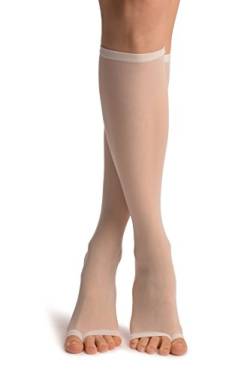 LissKiss White With Split Open Toes Socks Knee High - Wei? Socken, Einheitsgroesse (37-42) von LissKiss