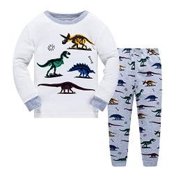 Kinder Jungen Weihnachten Schlafanzüge Dinosaurier Nachtwäsche Lange Ärmel Pjs Set Pyjamas für Kinder Kleinkind Größe 2-3 Jahre 3T das Erntedankfest Geschenk von LitBud