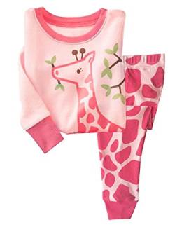 Kleinkind Mädchen Giraffe Weihnachten Schlafanzüge Nachtwäsche 2pcs Lange Ärmel Tops + Hosen Sets für Kinder Größe 3-4 Jahre 4T das Erntedankfest Geschenk von LitBud