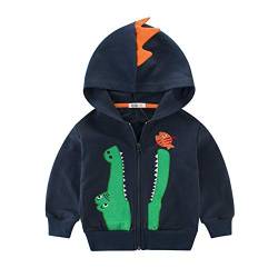 LitBud Jungen Hoodies für Kinder Kleinkind Cartoon Dinosaurier Jurassic World Park Reißverschluss Packaway Herbst Mantel 4-5 Jahre 120 von LitBud