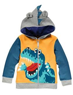 LitBud Jungen Hoodies für Kinder Kleinkind Cartoon Dinosaurier Jurassic World Park Reißverschluss Packaway Herbst Mantel 4-5 Jahre 120 von LitBud